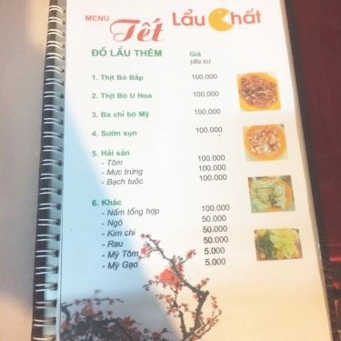 Thực đơn- Quán Ăn Chất - Nướng Và Lẩu