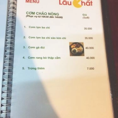 Thực đơn- Quán Ăn Chất - Nướng Và Lẩu