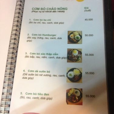 Thực đơn- Quán Ăn Chất - Nướng Và Lẩu