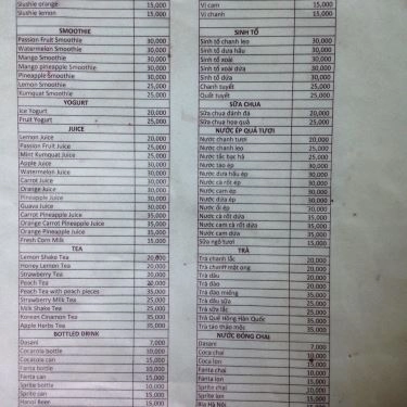 Thực đơn- Quán Ăn Chatu Chalee - Ăn Vặt Sinh Viên