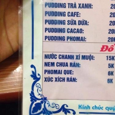 Thực đơn- Quán Ăn Chè 219 - Khâm Thiên