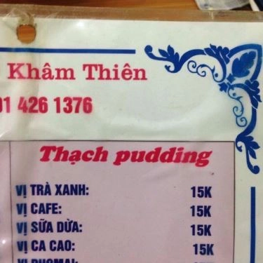 Thực đơn- Quán Ăn Chè 219 - Khâm Thiên