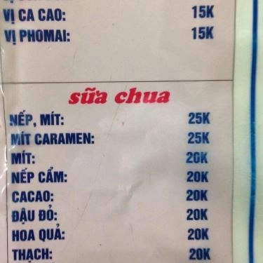 Thực đơn- Quán Ăn Chè 219 - Khâm Thiên