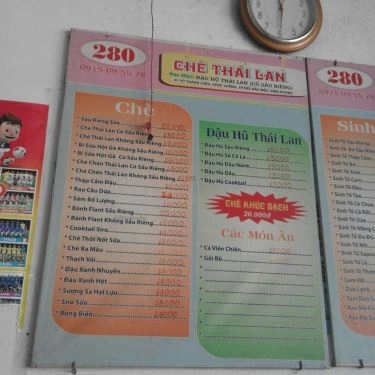 Thực đơn- Quán Ăn Chè 280
