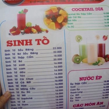 Thực đơn- Quán Ăn Chè 280