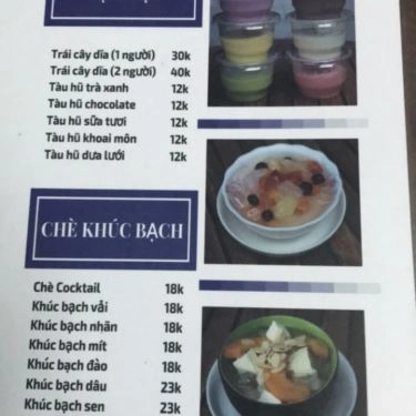 Thực đơn- Quán Ăn Khúc Bạch Hoa Sữa - Xô Viết Nghệ Tĩnh