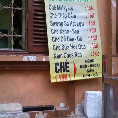 Thực đơn- Quán Ăn Chè Malaysia Bà Tuyết