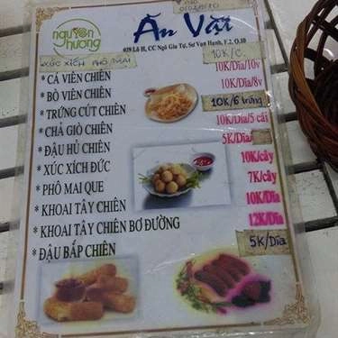Thực đơn- Quán Ăn Chè Nguyên Hương - Sư Vạn Hạnh