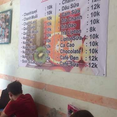 Thực đơn- Quán Ăn Chè Sài Gòn - ĐH Hà Nội