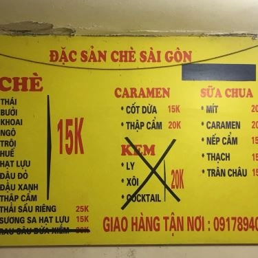 Thực đơn- Quán Ăn Chè Sài Gòn 413