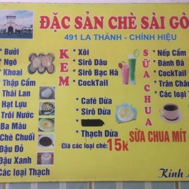 Thực đơn- Quán Ăn Chè Sài Gòn - Đê La Thành
