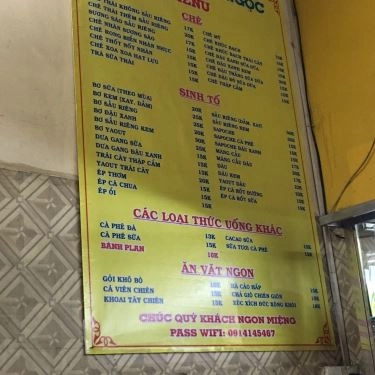 Thực đơn- Quán Ăn Chè Thái Biển Ngọc
