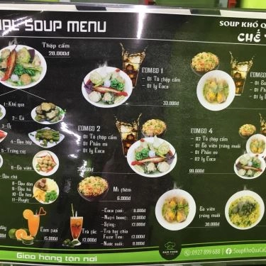 Thực đơn- Quán Ăn Chế Trang - Soup Khổ Qua, Cà & Ớt - Nguyễn Trãi