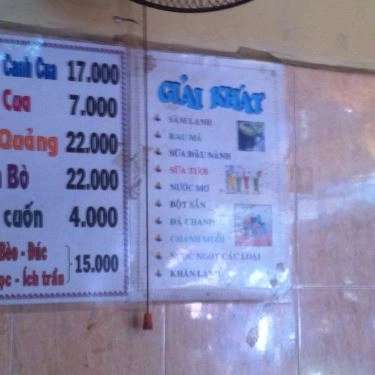Thực đơn- Quán Ăn Bánh Canh Cua - Lê Văn Sỹ