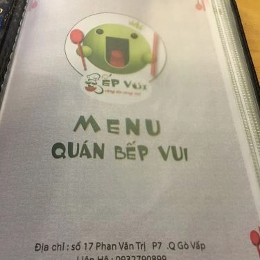 Thực đơn- Bếp Vui - Quán Ăn Bình Dân