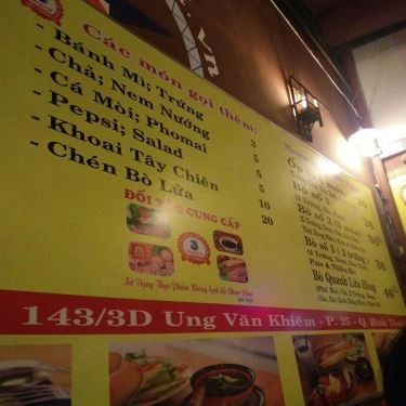 Thực đơn- Quán Ăn Bò Né 3 Ngon - Bò Quanh Lửa Hồng - Ung Văn Khiêm