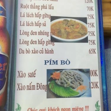 Thực đơn- Quán Ăn Bò Tơ Tây Ninh - 103 Tân Sơn Nhì