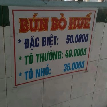 Thực đơn- Quán Ăn Huỳnh Châu - Bún Bò Huế