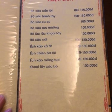 Thực đơn- Quán Ăn Bún Đậu, Lẩu - Lạc Trung
