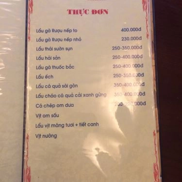 Thực đơn- Quán Ăn Bún Đậu, Lẩu - Lạc Trung