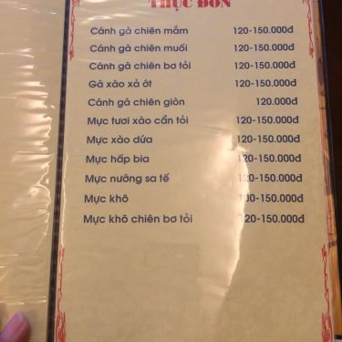 Thực đơn- Quán Ăn Bún Đậu, Lẩu - Lạc Trung