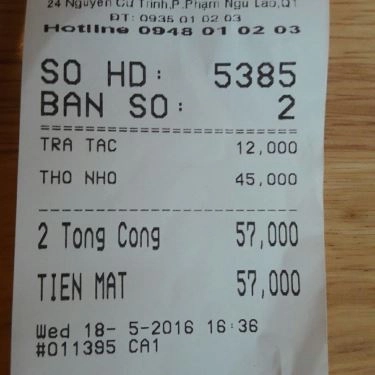 Thực đơn- Quán Ăn Cháo Ếch Cay Cay 2