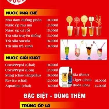Thực đơn- Quán Ăn Cháo Ếch Singapore Gogi