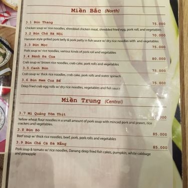 Thực đơn- Nhà Hàng Cô Thanh Noodles - SC VivoCity