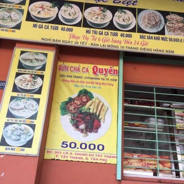 Thực đơn- Quán Ăn Quyên - Bún Chả Cá, Cafe & Cơm Văn Phòng