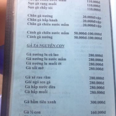 Thực đơn- Quán Ăn Cù Lao Xanh - Bình Quới