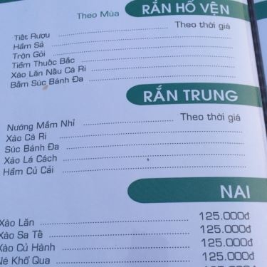 Thực đơn- Nhà Hàng Đức Dương - Ẩm Thực Sinh Thái