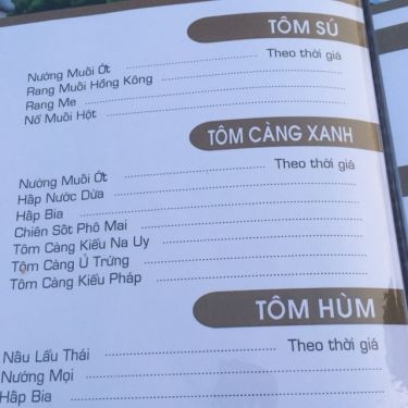 Thực đơn- Nhà Hàng Đức Dương - Ẩm Thực Sinh Thái