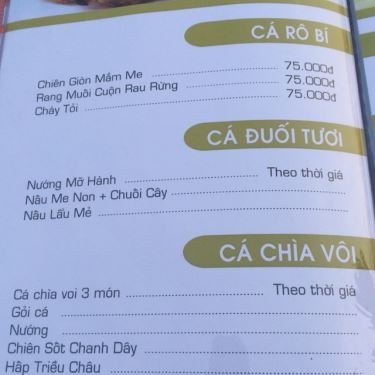 Thực đơn- Nhà Hàng Đức Dương - Ẩm Thực Sinh Thái