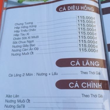 Thực đơn- Nhà Hàng Đức Dương - Ẩm Thực Sinh Thái