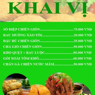 Thực đơn- Quán Ăn Gia Chánh Quán - Quốc Lộ 22