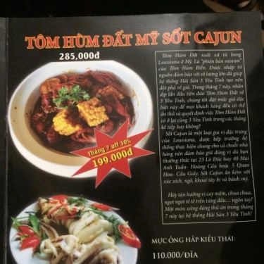 Thực đơn- Quán Ăn Hải Sản 3 Yêu Tinh - Lò Đúc