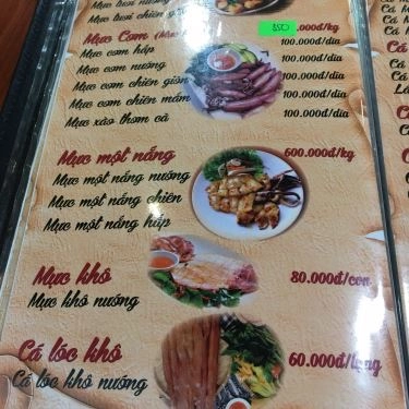 Thực đơn- Quán Ăn Hải Sản Bà Thôi 3 - Võ Nguyên Giáp