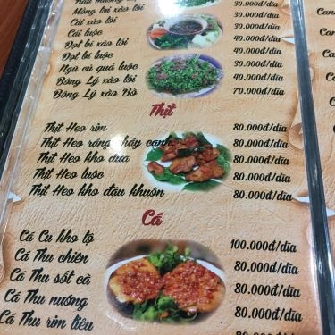 Thực đơn- Quán Ăn Hải Sản Bà Thôi 3 - Võ Nguyên Giáp