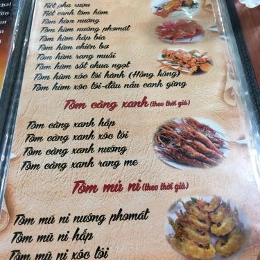 Thực đơn- Quán Ăn Hải Sản Bà Thôi 3 - Võ Nguyên Giáp