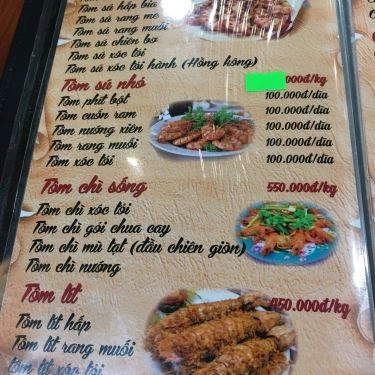 Thực đơn- Quán Ăn Hải Sản Bà Thôi 3 - Võ Nguyên Giáp