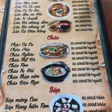 Thực đơn- Quán Ăn Hải Sản Bà Thôi 3 - Võ Nguyên Giáp