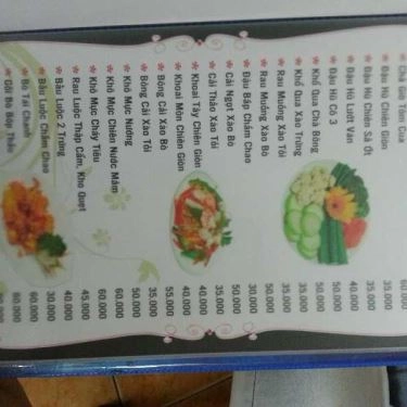 Thực đơn- Quán Ăn Hải Sản Cô 3 Dung