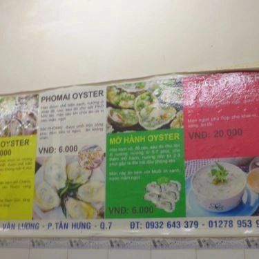 Thực đơn- Quán Ăn Hào Sữa Pháp - Lê Văn Lương