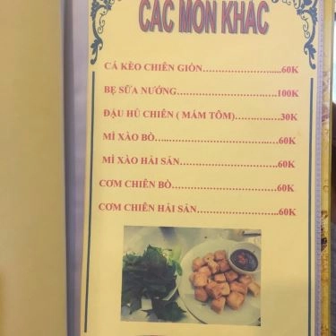 Thực đơn- Quán Ăn San Hô Quán - Lẩu & Nướng