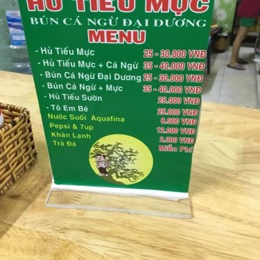 Thực đơn- Quán Ăn Chú Cuội - Hủ Tiếu Mực & Bún Cá Ngừ