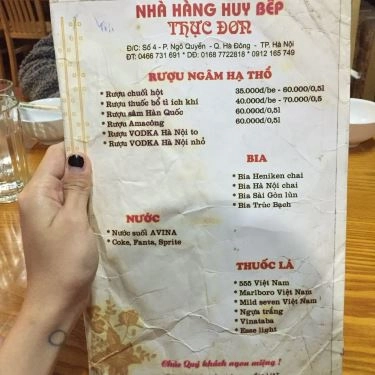 Thực đơn- Nhà Hàng Huy Bếp - Lẩu Cháo Chim