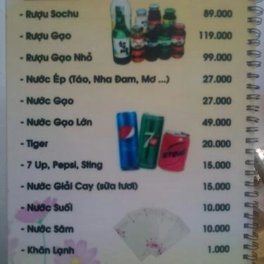 Thực đơn- Quán Ăn Kim Chi Fc - Chuyên Các Món Hàn Quốc