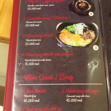 Thực đơn- Quán Ăn Kimchee's Garden - Ẩm Thực Hàn Quốc