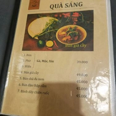 Thực đơn- Quán Ăn Làng Vũ Đại - Ẩm Thực Miền Bắc