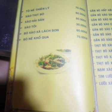 Thực đơn- Quán Ăn Lẩu Bò 9 Ký